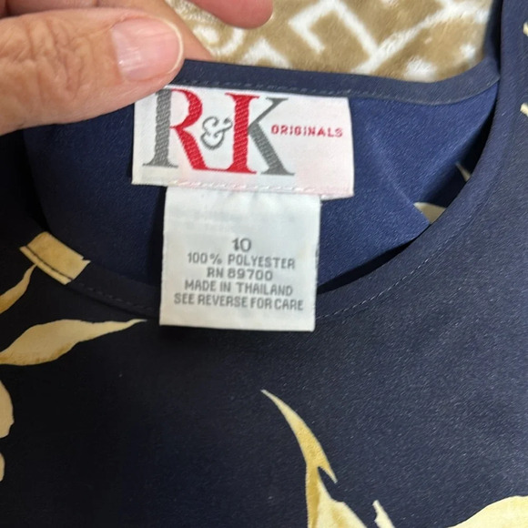 R&K Originals Blue with Yellow Floral Dress Sz10 - Picture 9 of 10
